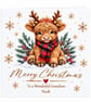 Personalised  Highland Cow Christmas Card – Custom Name & Relation - Image 6