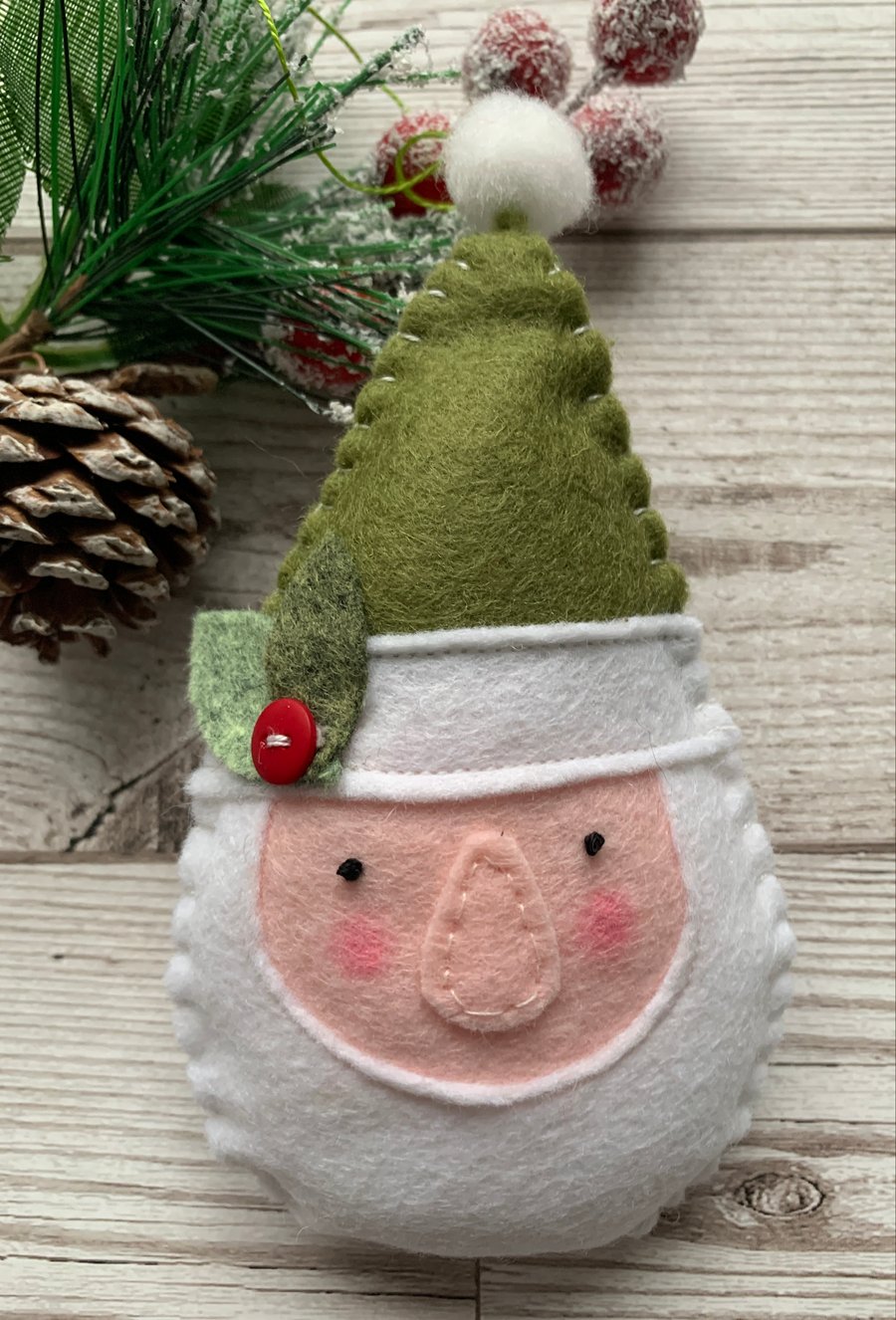 Christmas Decoration, Santa, Felt Santa, Father Christmas, Scandi Decoration