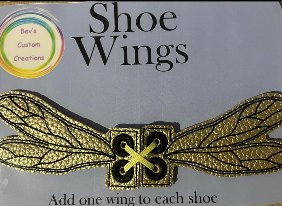 Dragonfly Wings, Embroidered shoe,boot wings. 