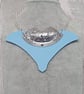 Recycled Aluminium Drink Can Base Blue Acrylic Shield Inspired Necklace Pendant - Image 2