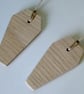 HALLOWEEN COFFIN SHAPED WOODEN GIFT TAGS OR PARTY BAG LABELS FOR SCARY DAY - Image 3