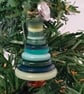 Green Button Christmas Tree Decoration - Round Button Topper - Image 3