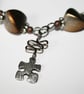 Copper & Silver Puzzle Piece Charm Necklace - Wirework Statement Jewellery - Image 4