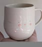 Handmade bunny mug, rabbit cup with tail and handpainted face   - Image 3