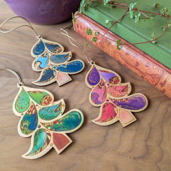 Laser Cut Paisley Christmas Tree Decoration