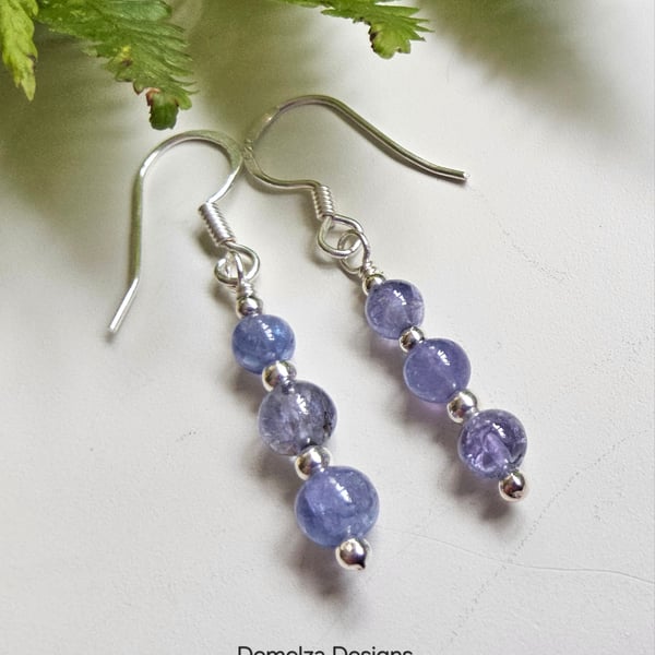 Designer AA 5.55ct Tanzanite Sterling Silver Earrings 