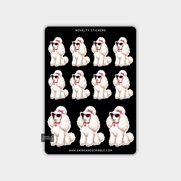 Funny Vinyl Sticker Sheet For Adults - Glam Poodle