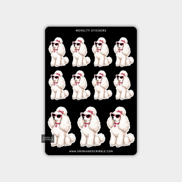 Funny Vinyl Sticker Sheet For Adults - Glam Poodle