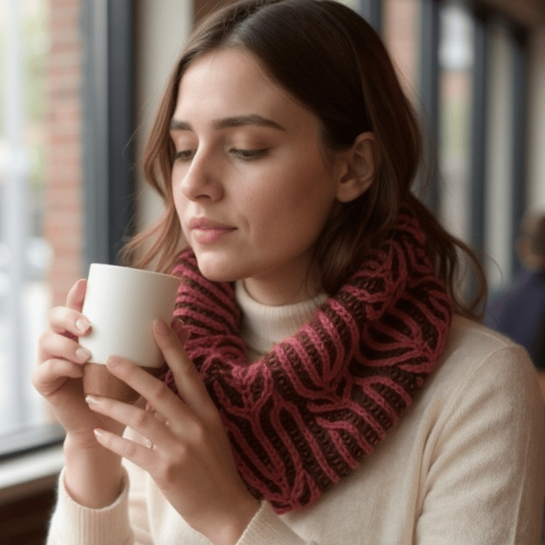 Hand Knitted Brioche Cowl 