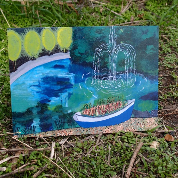 Fountain in Victoria Park greetings card