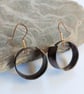 Chunky Rustic Copper Hoop Earrings with Czech Crystal Beads - Image 5