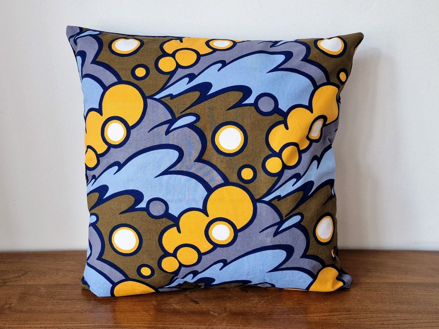 Handmade cushion cover vintage 1970s Heals Juliusz Heller Splash Fabric