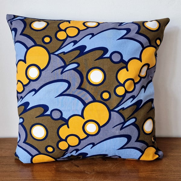 Handmade cushion cover vintage 1970s Heals Juliusz Heller Splash Fabric