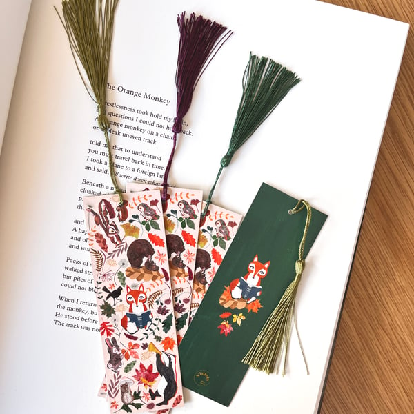 Woodland Animal Bookmark with Tassel