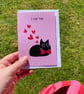 I Loaf You Funny Cat Valentines Card