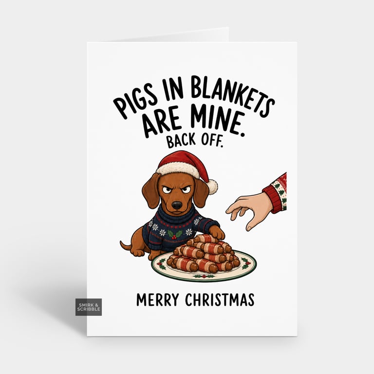 Funny Christmas Card For Him Or Her - Back Off Dog