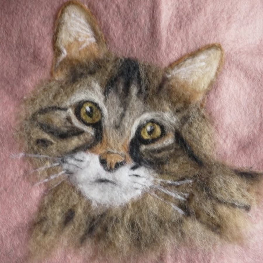 Commissioned Needle felted Pet Portrait