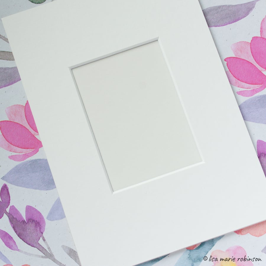 ACEO Mount to fit 7 x 5 inch frame - Polar White Textured