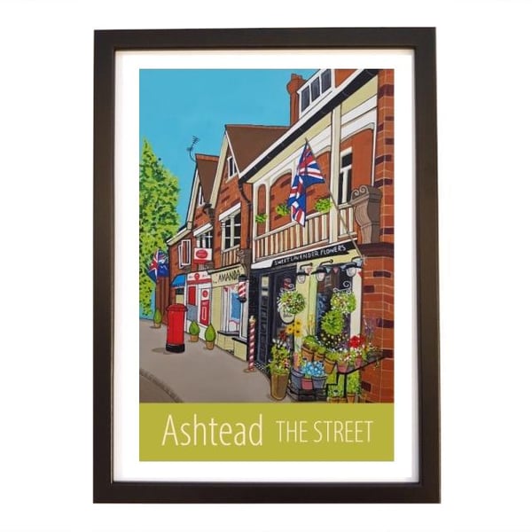 Ashtead The Street travel poster print by Susie West