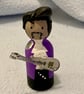 Prince Pop Icon Handpainted Wooden Peg Doll