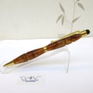 Bronze Coloured Acrylic Ball Point Stylus Pen with Velvet Pouch. Hand Made