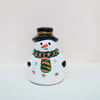Hand-Painted Snowman Tea Light Holder - Ceramic Christmas Candle Holder