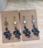 Celestial Snake Earrings, Gold or Silver, Handmade Polymer Clay Earrings 