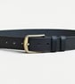 Black Full Grain Double-Stitched Leather Belt Mens Saddlery Belt 38mm UK - Image 4