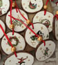 12 Days of Xmas woodslice tree decorations. - Image 4