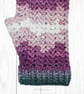 Crochet gloves. Purple pink and grey ladies gloves, fingerless gloves.   - Image 8