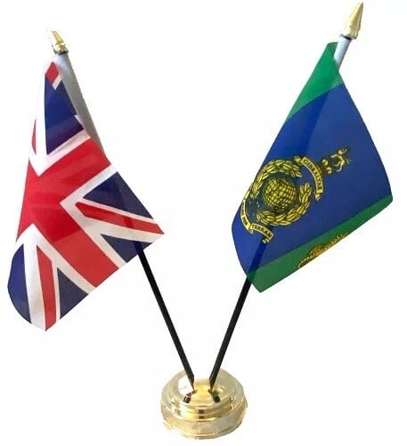 Logistics Regiment & Union Jack Friendship 2 Flag 12" Table Display