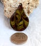 chocolate and gold scrolled teardrop pendant - Image 3