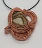 Inception Copper Wire Weave Jasper Pendant, handmade - Image 6