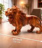 Hand-Carved Solid Wood Roaring Lion Sculpture Home Decor - Image 4