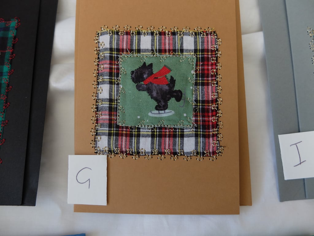 Scottie Dog Christmas cards rectangular, selection of designs.