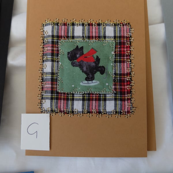 Scottie Dog Christmas cards rectangular, selection of designs.