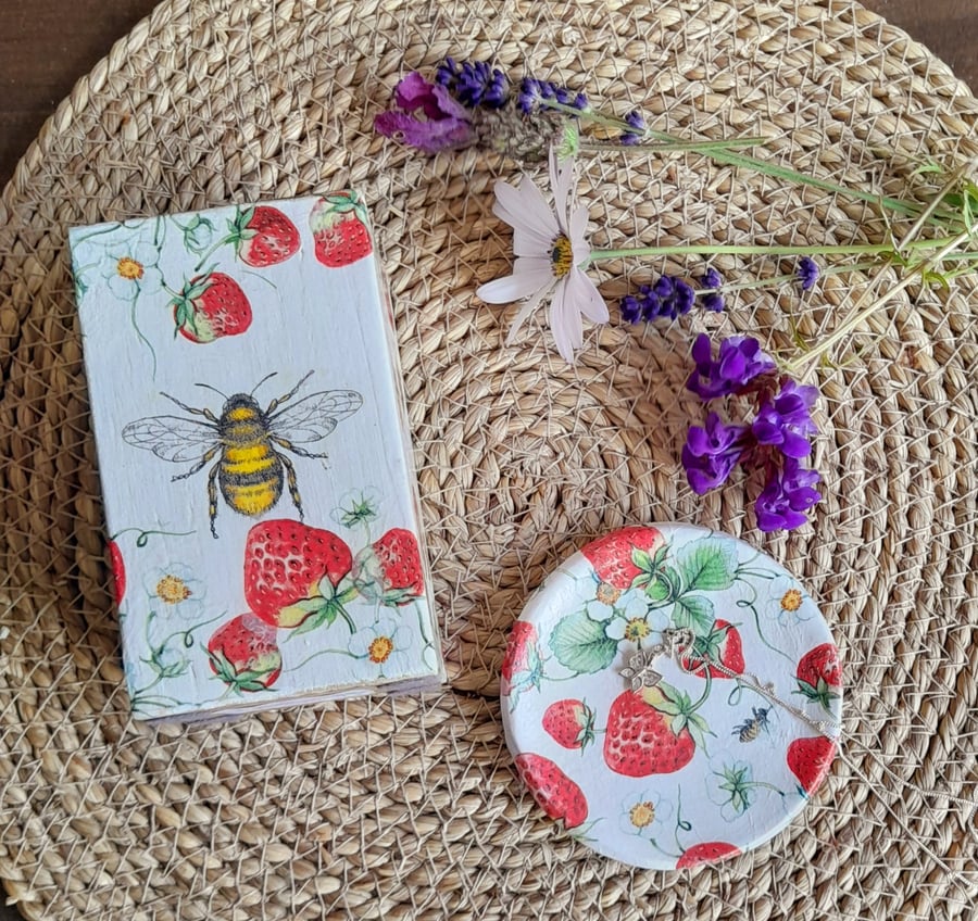 Wooden Tealight Holder & Matching Trinket Dish