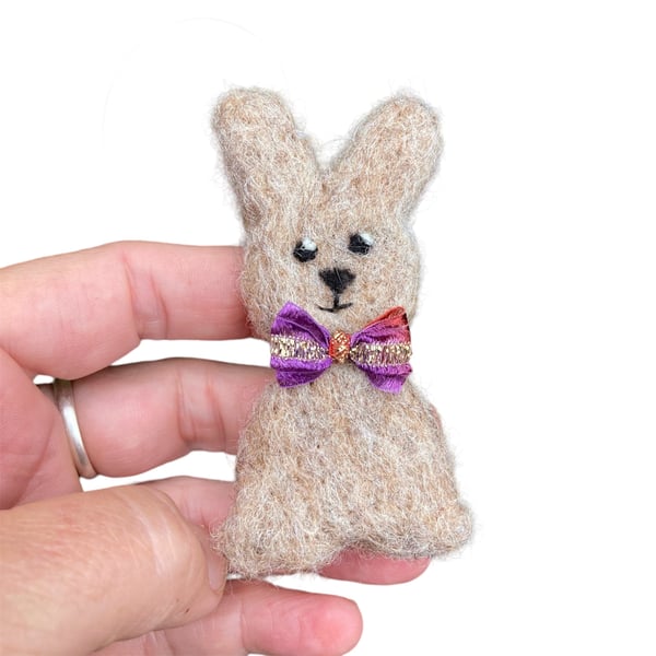 Easter bunny tree decoration, new baby token, brown