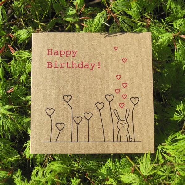 Happy Birthday Bunny greetings card