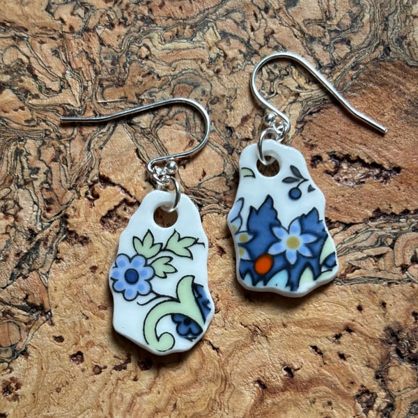 Handmade Ceramic Earrings One of a Kind Sterling Silver