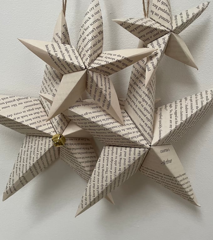 Recycled Folded Book Stars