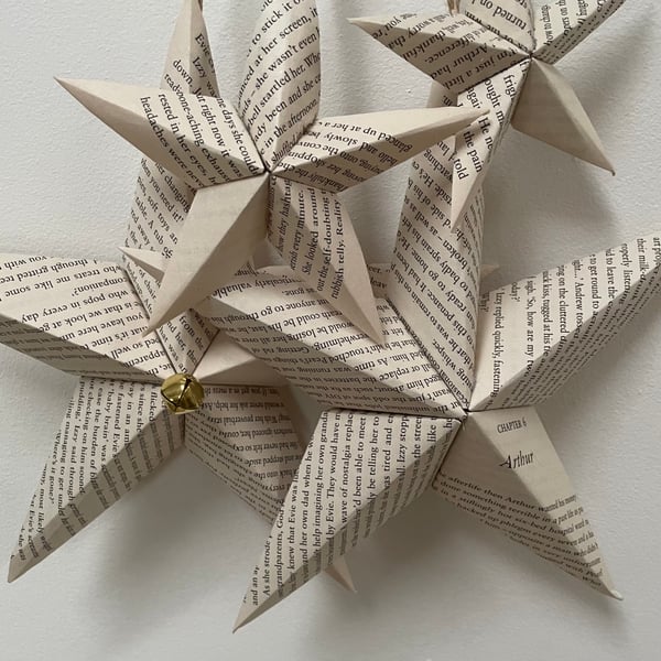 Recycled Folded Book Stars