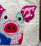 Farm Animal Cushion Cover. Appliquéd Face. Cow, Pig, Duck, Dog. Farmhouse Decor - Image 4