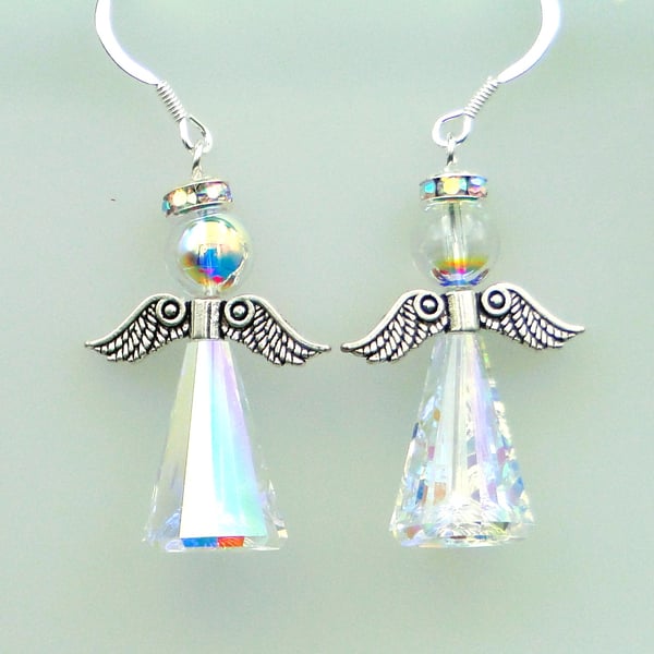 Sparkly Christmas Crystal Angel Earrings   Party wear