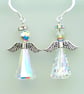 Sparkly Crystal Angel Earrings Christmas gift