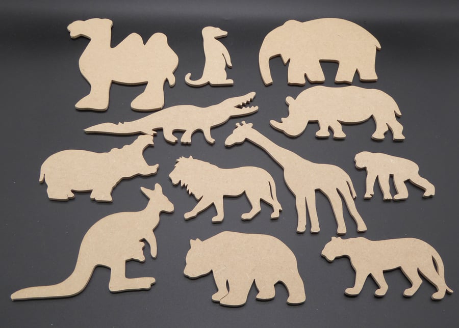 Templates - Collection of 12 Assorted Animals (Set 2)