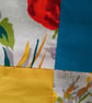 Pair of patchwork cushion covers in lime green, turquoise, yellow, grey, floral - Image 3