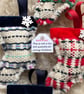 Christmas Stocking decoration - Blue, Thistle & Navy. Handwoven in Wales - Image 5