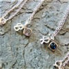 Sterling Silver Birthstone and Initial Necklace, Can be Personalised