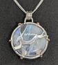Sterling silver hare pendant, Moonstone pendant, Hare jewellery - Image 4